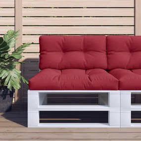 vidaXL Almofadões para móveis de paletes 2 pcs tecido vermelho tinto