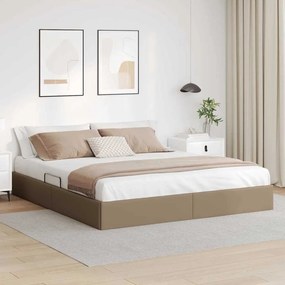 vidaXL Cama com Armazenamento Cappuccino 180 x 200 cm Couro sintético