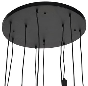 Candeeiro de suspensão moderno preto 60 cm 10 luzes - Facil Moderno
