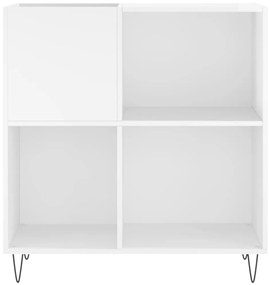Armário p/ discos 84,5x38x89 cm deriv. madeira branco brilhante