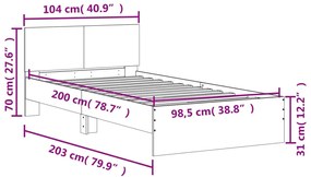 Estrutura cama c/ cabeceira 100x200 cm derivados madeira branco