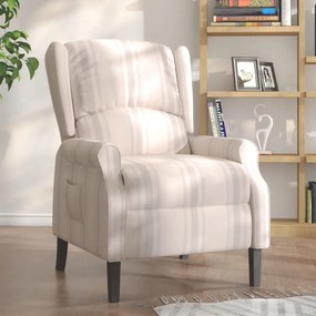 338818 vidaXL Poltrona reclinável tecido padrão de linho