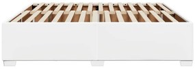 Estrutura de cama 200x200 cm couro artificial branco