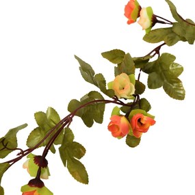 Grinaldas de flores de Natal 6 pcs 215 cm vermelho pôr-do-sol