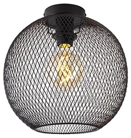 Candeeiro de teto moderno preto 30 cm - Mesh Ball Moderno