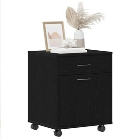 Armário em Rolling vidaXL Carvalho Preto 45x38x54 cm Madeira engenheir