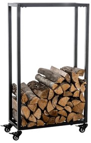 Suporte para lenha Hetta 25 x 40 x 100 cm Preto