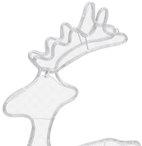 Rena decorativa Natal c/ malha de aço 306 luzes LED 60x24x89 cm