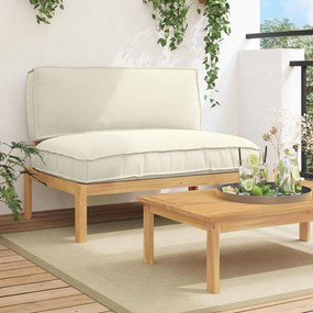 vidaXL Conjunto de Sofás com almofada Liso Creme 120 x 92 x 69 cm