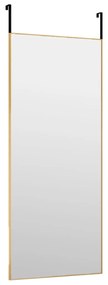 Espelho para porta 40x100 cm vidro e alumínio dourado