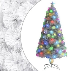 Árvore Natal artificial pré-iluminada 120 cm fibra ótica branco