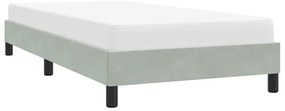 Estrutura de cama sem colchão 80x220 cm veludo cinzento-claro