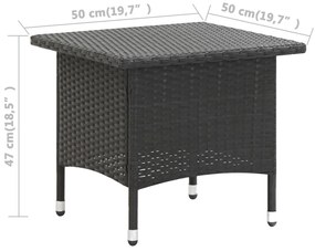 Mesa de chá 50x50x47 cm vime PE preto