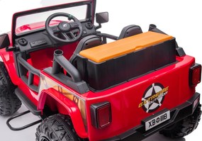 Jipe elétrico para Crianças 24V 4x4 Jeep Monster Rodas de espuma EVA, assento Couro ecológico Vermelho