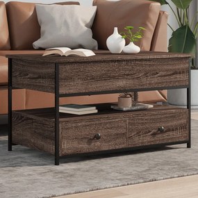 vidaXL Mesa centro 85x50x50 cm deriv. madeira/metal carvalho castanho
