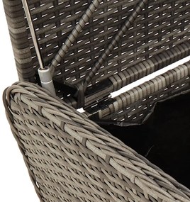 Banco de arrumação com almofadão 115x51x52 cm vime PE cinzento