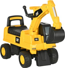 Andarilho Escavadora com Licença Caterpillar Escavadora para Crianças com Pá Dianteira e Buzina 85x27,5x47,5 cm Amarelo