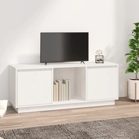 Móvel de TV 110,5x35x44 cm madeira de pinho maciça branco