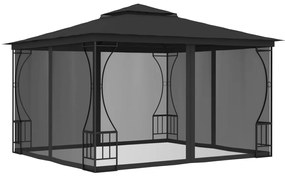 vidaXL Gazebo com redes 300x300x265 cm antracite