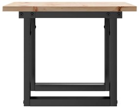 Mesa de centro estrutura em O 50x50x35 cm pinho e aço
