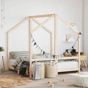 3200592 vidaXL Estrutura de cama infantil 2x(70x140) cm pinho maciço