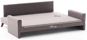 Sofá-Cama 3 Lugares Bella – Castanho – 208 x 85 x 81 cm