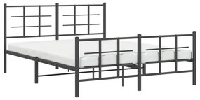 Estrutura de cama sem colchão com pés 160x200 cm preto
