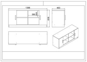 Conjunto de Mobiliário de Escritório VO19 – Branco – Espessura 18 mm