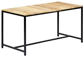 Mesa de jantar 140x70x75 cm madeira de mangueira maciça áspera