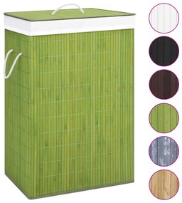 vidaXL Cesto para roupa suja c/ secção única bambu verde