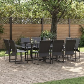 Conjunto de Jantar de Jardim com 13 Peças e Almofadas em Aço e Textilene