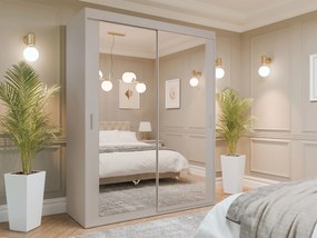 Roupeiro Cosmes, Caxemira, 205x160x60cm, 131 kg, Portas para roupeiro: Deslizante