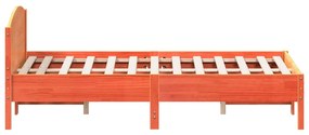 Cama sem colchão 120x190 cm madeira pinho maciça castanho-mel