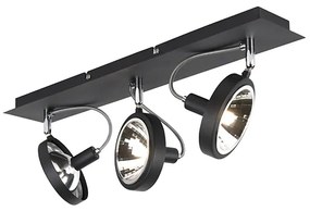 Design spot black 3-light ajustável - Nox Moderno