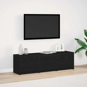 vidaXL Gabinete para TV com led Carvalho Preto 140 x 34 x 40 cm