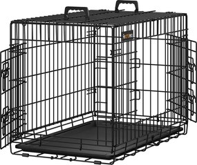 Gaiola para cães com 2 portas 77,5 x 48,5 x 55,5 cm Preto
