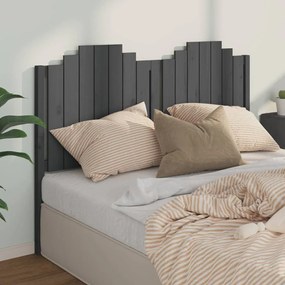 vidaXL Cabeceira de cama 156x4x110 cm pinho maciço cinzento