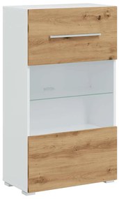 Móveis de TV de 5 pcs iluminação LED madeira carvalho artesanal