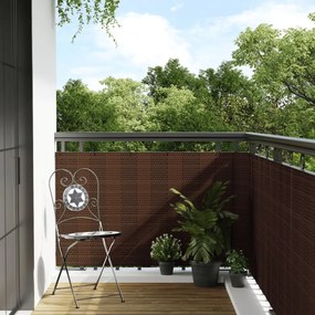 Tela de varanda 500x80 cm vime PE castanho e preto