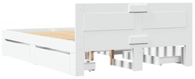 Estrutura de cama c/ cabeceira sem colchão 140x200 cm branco