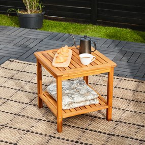 Mesa Jardim auxiliar Washington em madeira de acácia 45x45x45cm Castanha