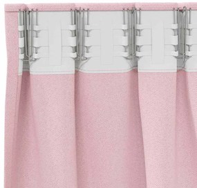 Cortinas com cortinas 2 pcs Rosa Bebê 245 x 140 cm Poliéster
