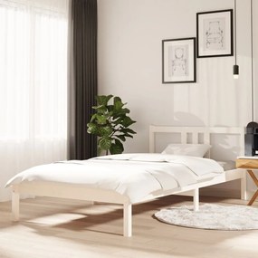vidaXL Estrutura de cama 100x200 cm madeira maciça branco