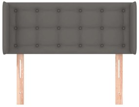 Cabeceira de cama c/ abas couro artificial 103x16x78/88cm cinza