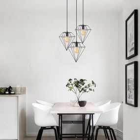 Candeeiro Suspenso Elmas – Preto – Diâmetro 50 cm, Altura 133 cm
