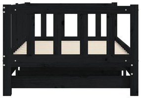 Sofá-cama com gavetão 80x200 cm madeira de pinho maciça preto