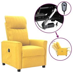 vidaXL Poltrona reclinável elétrica tecido amarelo