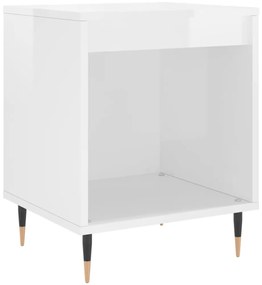 Mesa de cabeceira 2 pcs derivados de madeira branco brilhante