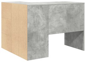 Mesa de Canto Cinza Concreto 102x88x75 cm Madeira Engenheirada