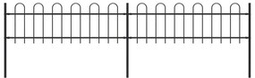 Cerca de jardim com topo em aros 3,4x0,6 m preto